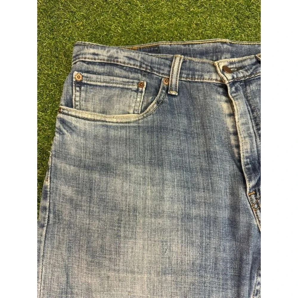 Levi's 505 Straight Leg Jeans Men 34x32 Blue Denim Light Wash Streetwear Zip Fly